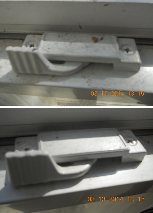 User submitted photos of a window lock.