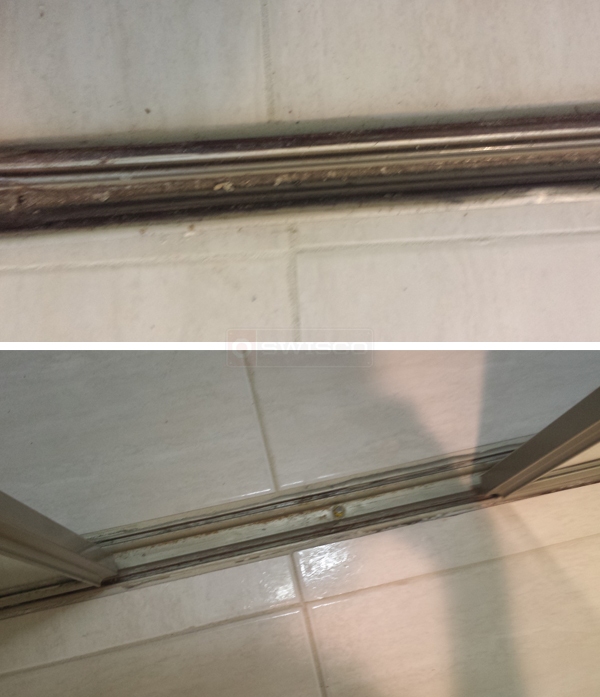 User submitted photos of a closet door track.