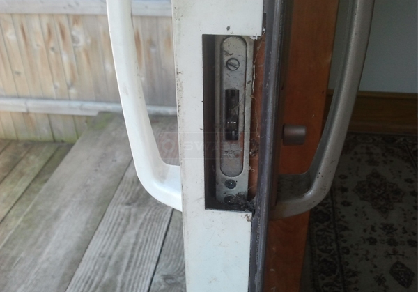 User submitted a photo of patio door hardware.