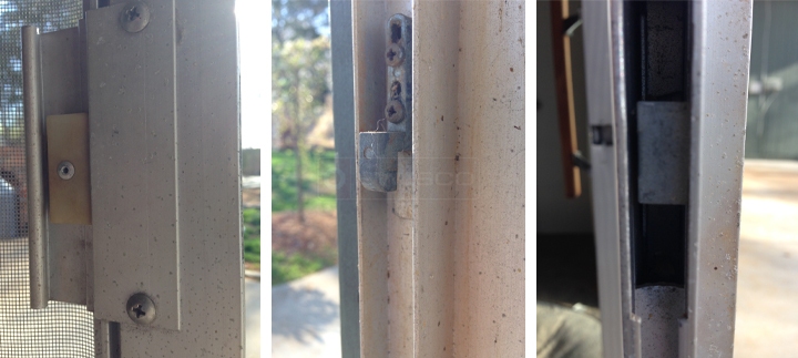 User submitted photos of patio door hardware.