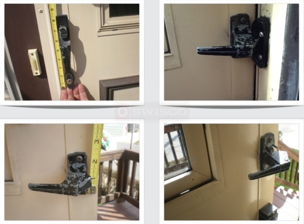 User submitted photos of a storm door handle set.