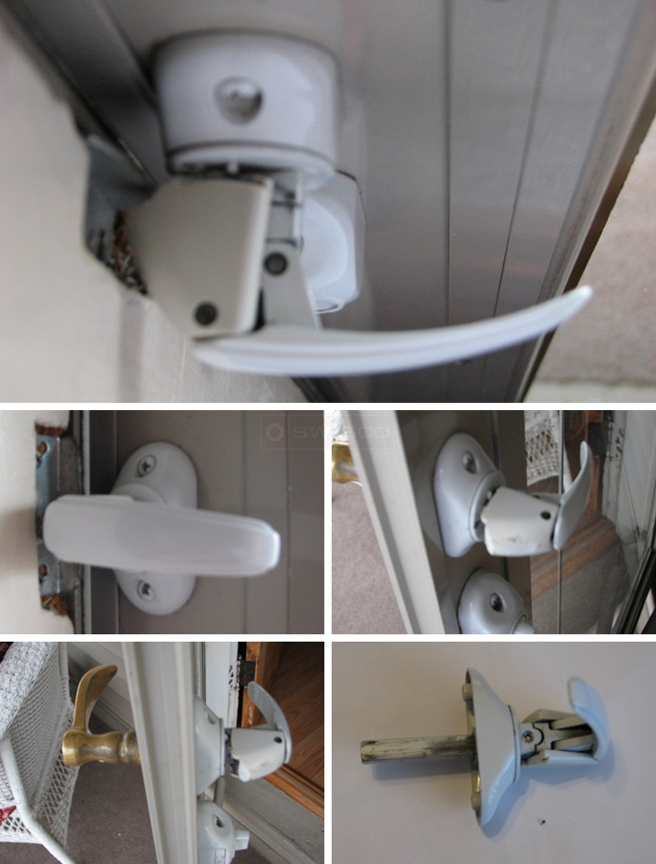 User submitted photos of a storm door handle.