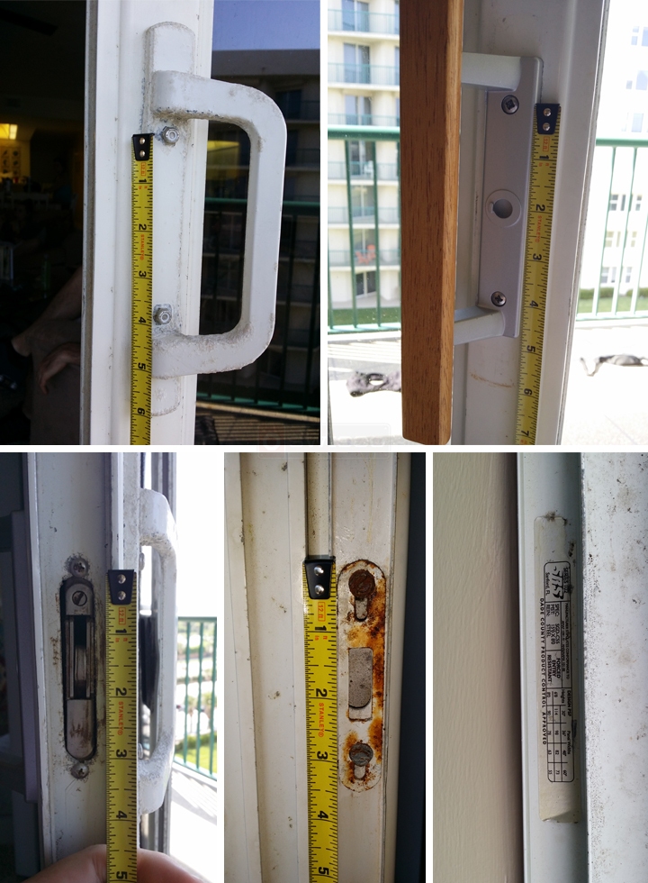 User submitted photos of patio door hardware.