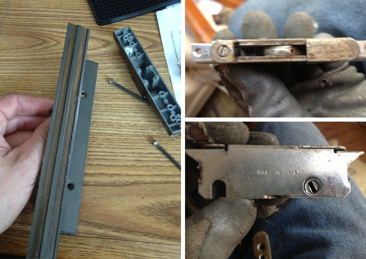 User submitted photos of patio door hardware.