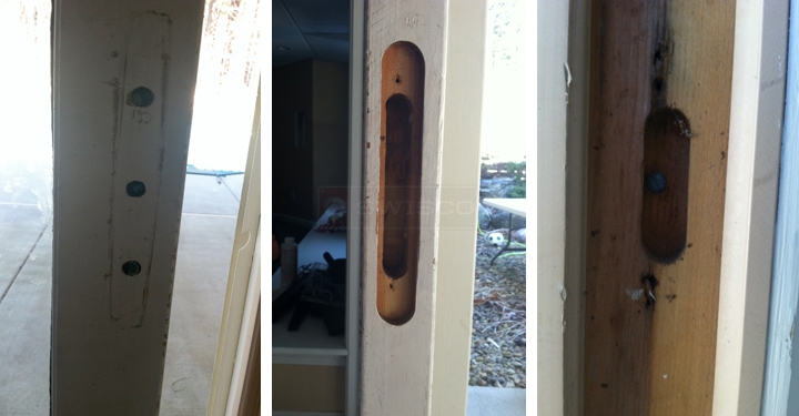 User submitted photos of patio door hardware.