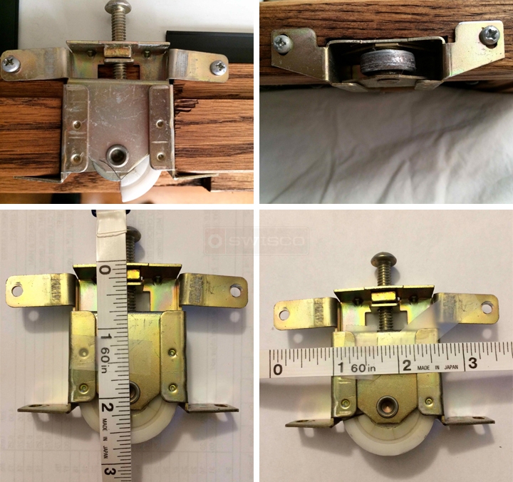 User submitted photos of a mirror closet door roller.