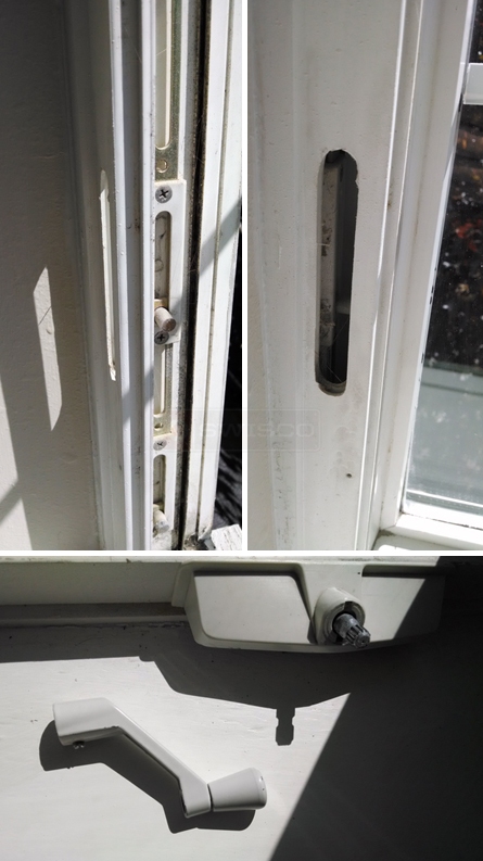 User submitted a photo of a casement window lock.