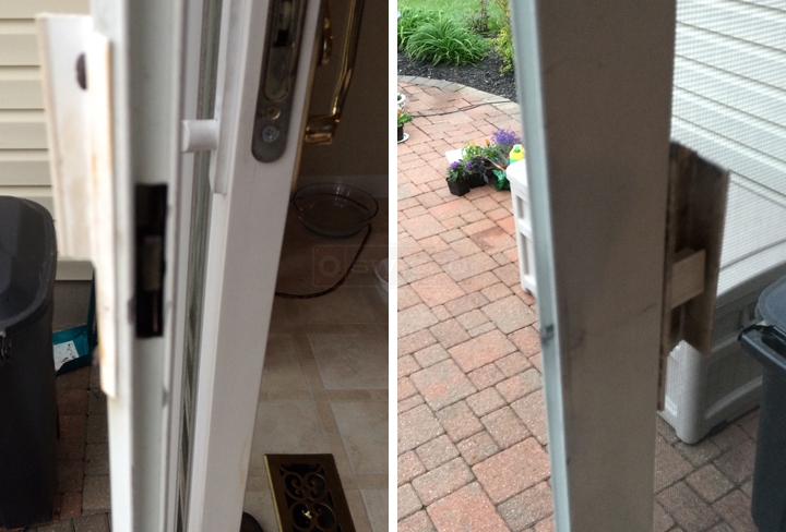 User submitted photos of patio door hardware.