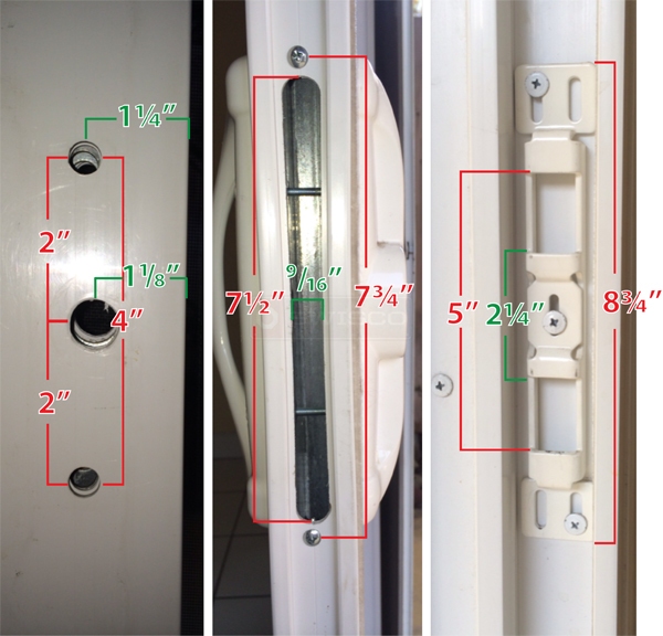 User submitted photos of patio door hardware.