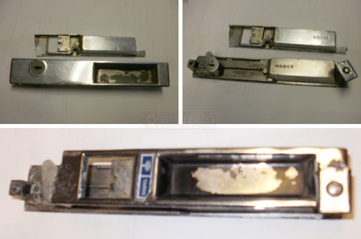 User submitted photos of patio door handles.
