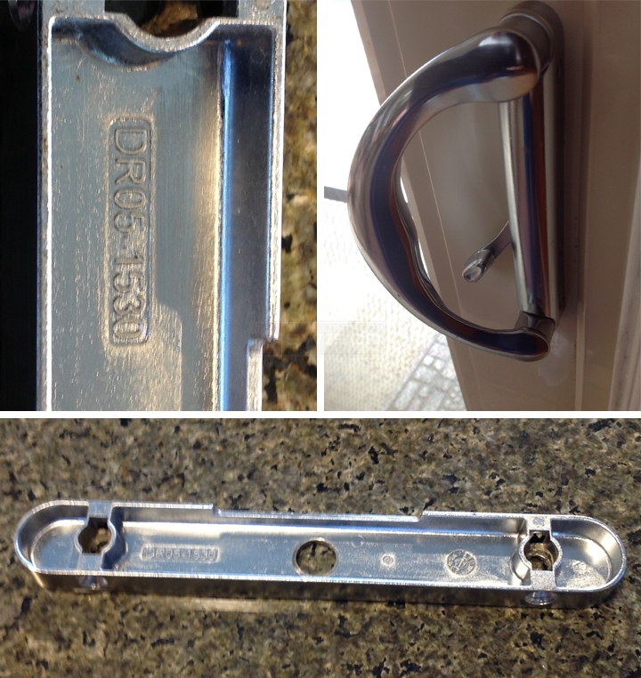 User submitted photos of patio door hardware.