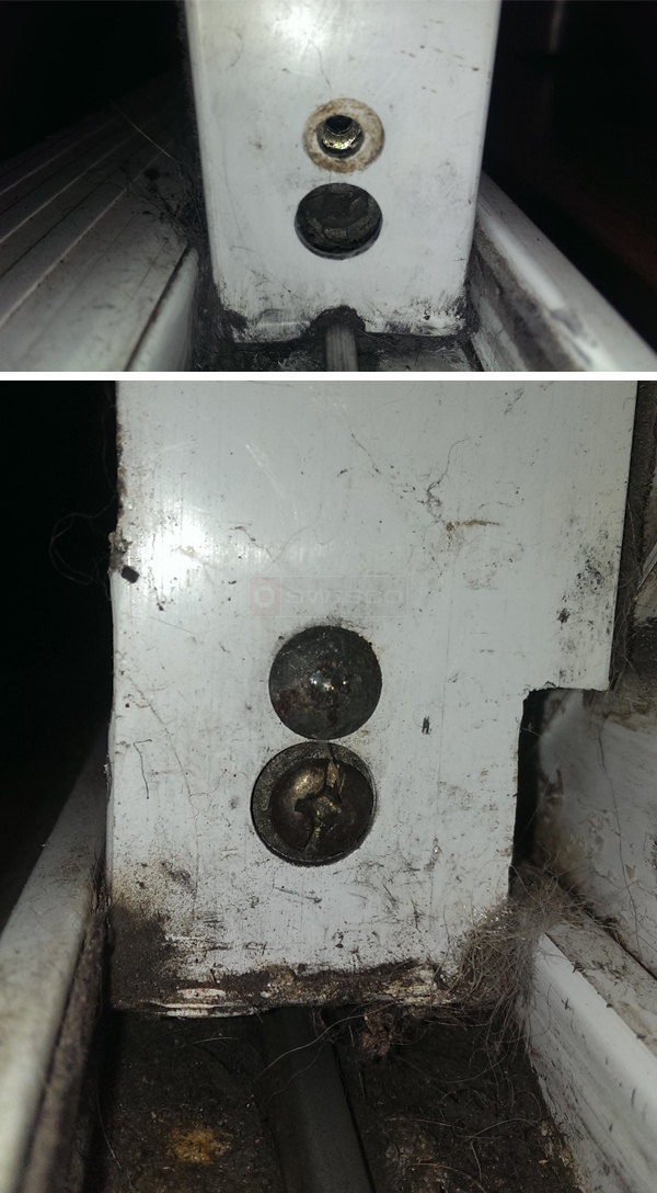 User submitted photos of patio door hardware.
