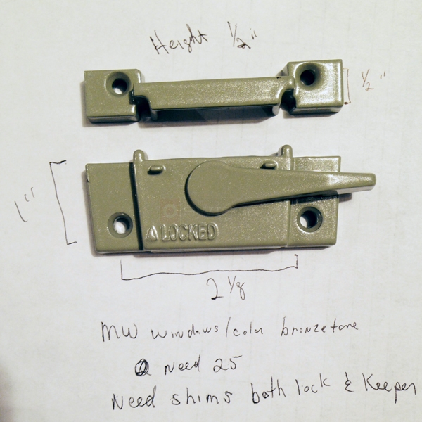 User submitted a photo of a window lock & keeper.