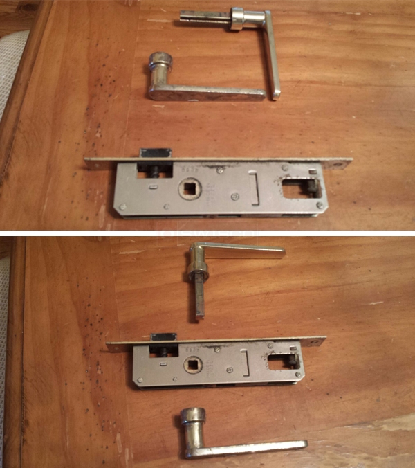 User submitted photos of a door handle set.