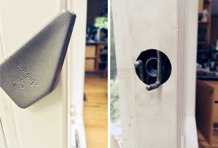 User submitted photos of patio door hardware.