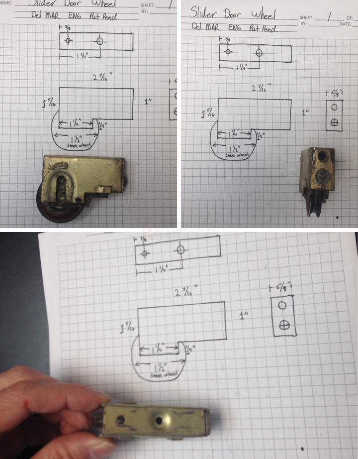 User submitted photos of a patio door roller.