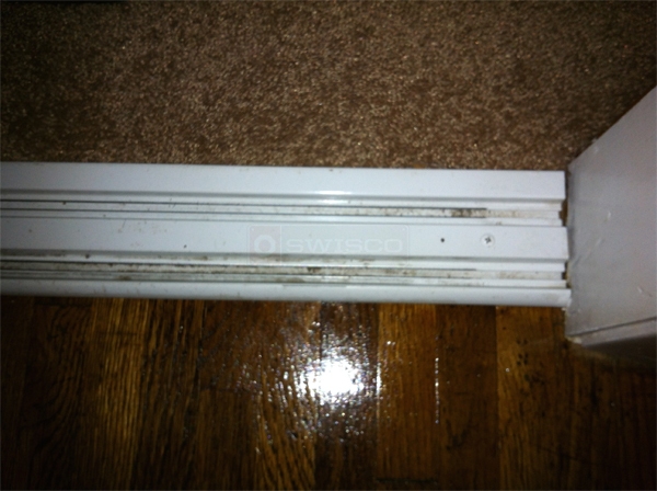 User submitted a photo of mirror closet door track.