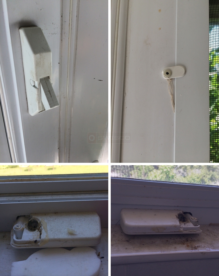 User submitted photos of window hardware.