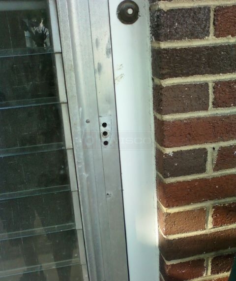 User submitted a photo of storm door hardware.