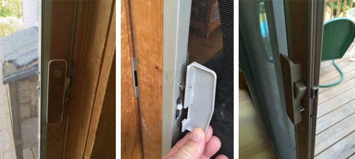 User submitted photos of patio door hardware.