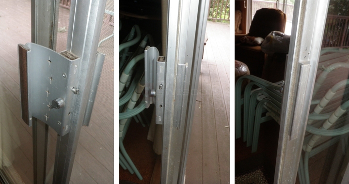 User submitted photos of patio door hardware.