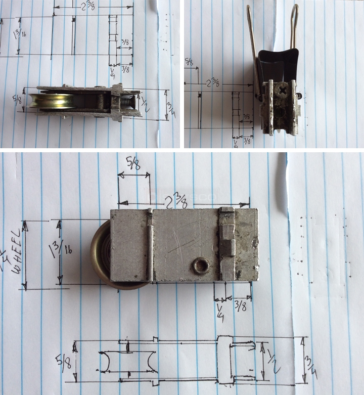 User submitted photos of a patio door roller.