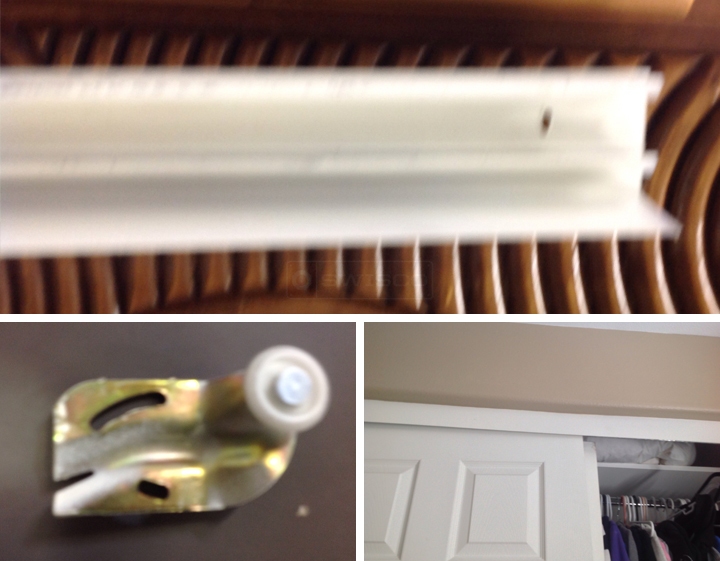 User submitted photos of closet door hardware.