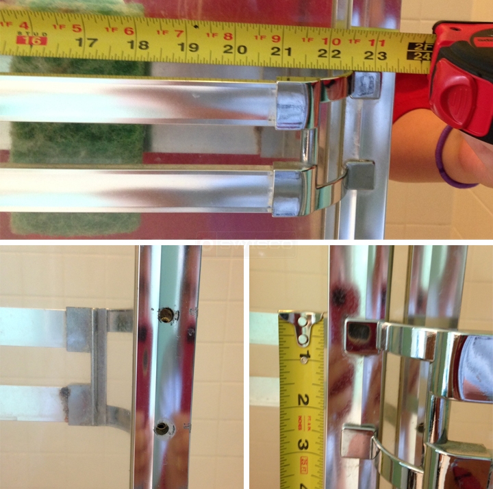 User submitted photos of shower door hardware.