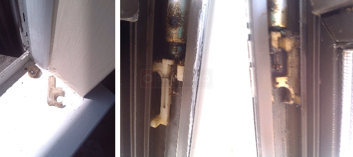 User submitted photos of window hardware.