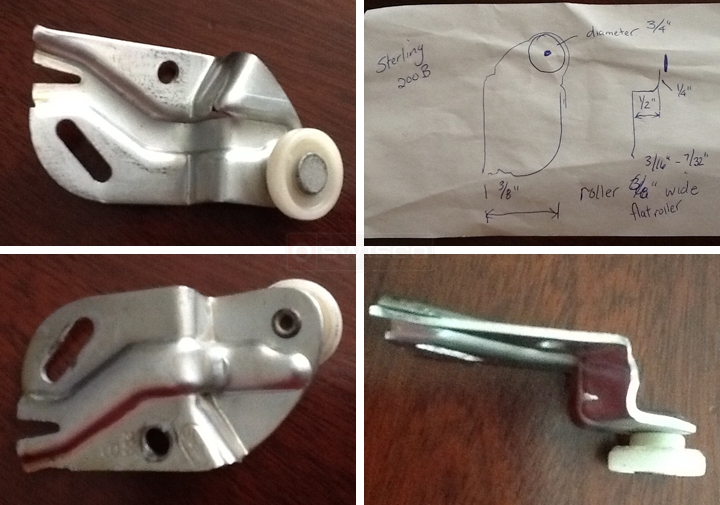 User submitted photos of a closet door roller.