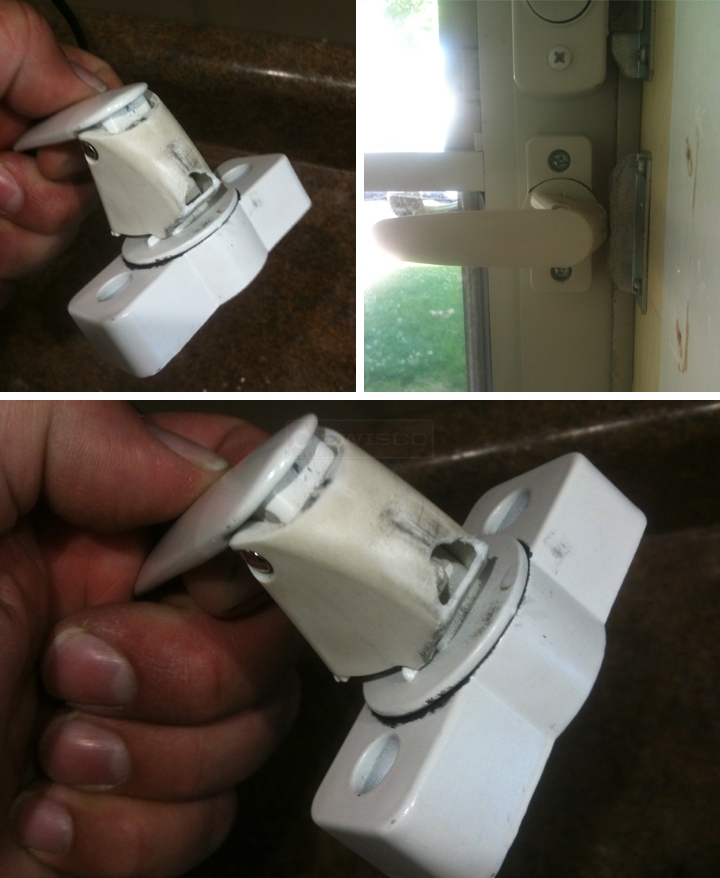 User submitted photos of a storm door handle.