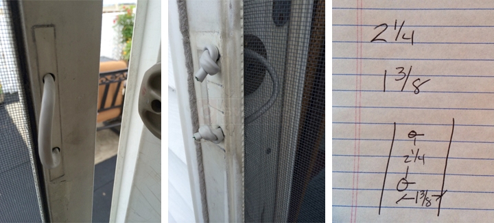 User submitted photos of patio door hardware.