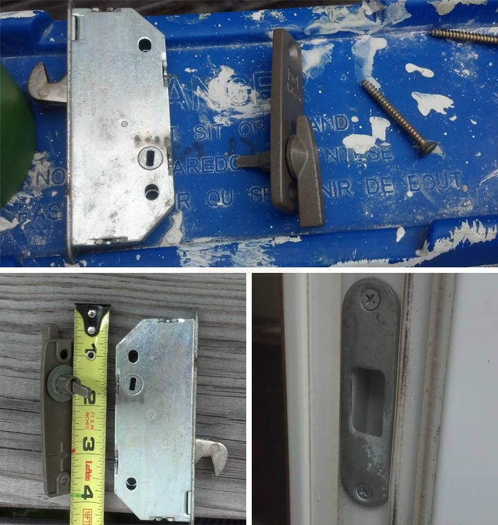 User submitted photos of a patio door lock.