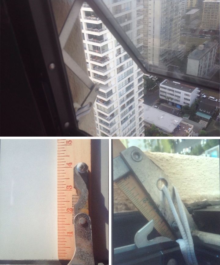 User submitted photos of window hardware.