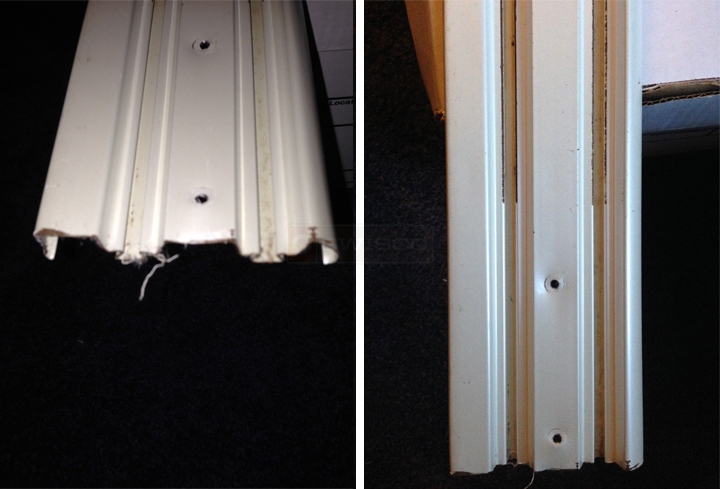 User submitted photos of a closet door track.