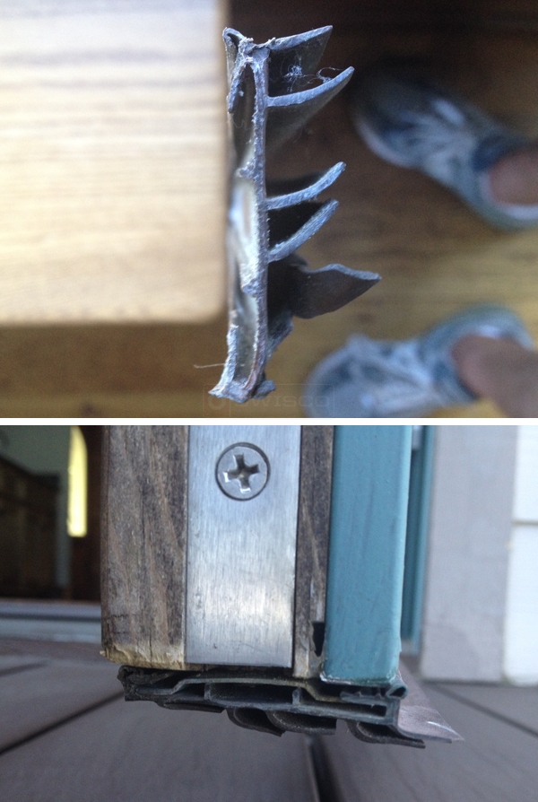 User submitted photos of a door sweep.