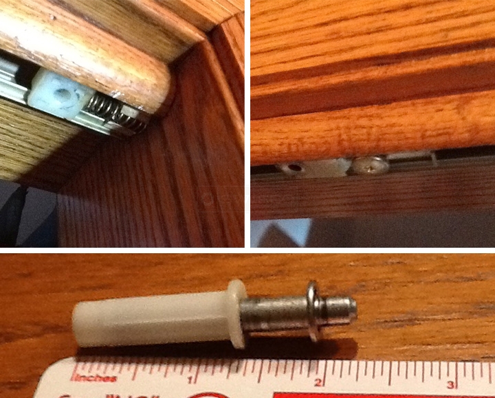 User submitted photos of closet door hardware.