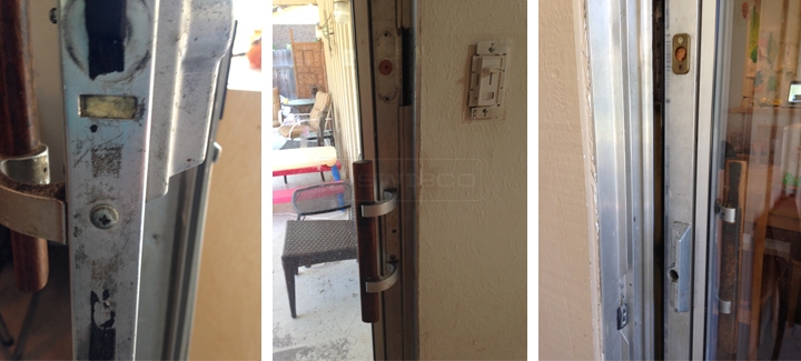User submitted photos of patio door hardware.