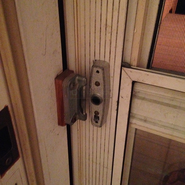 User submitted a photo of storm door hardware.
