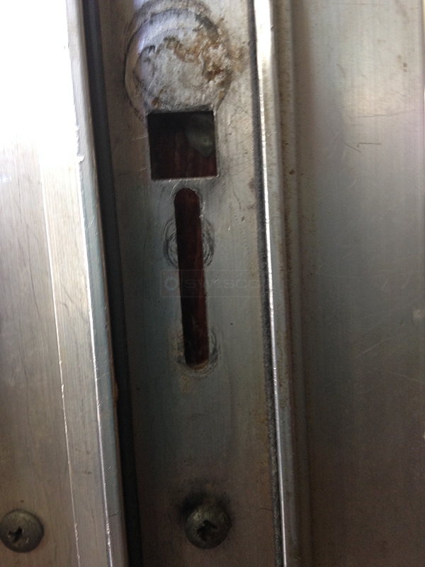 User submitted a photo of patio door hardware.