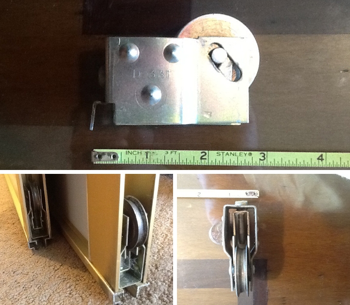 User submitted photos of mirror closet door hardware.