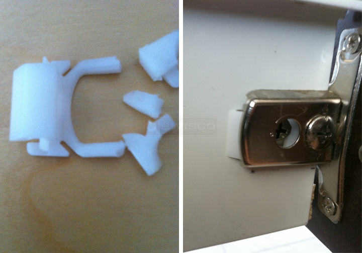 User submitted photos of a drawer bracket.