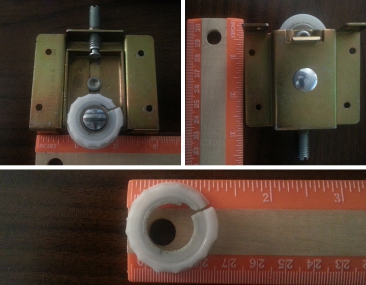 User submitted photos of mirror closet door hardware.