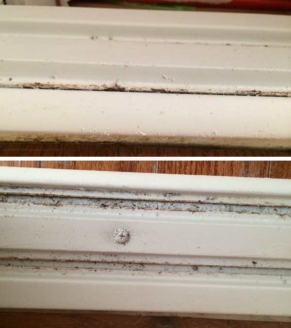 User submitted photos of a closet door track.