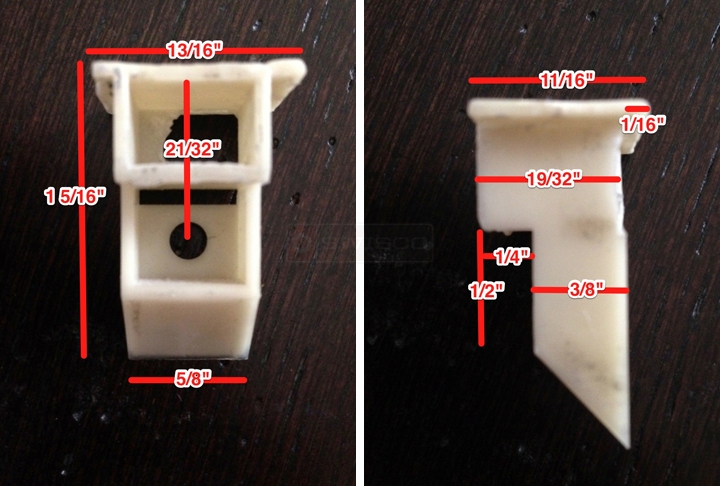 User submitted photos of a top sash guide.