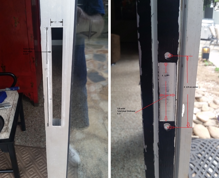 User submitted photos of patio door hardware.