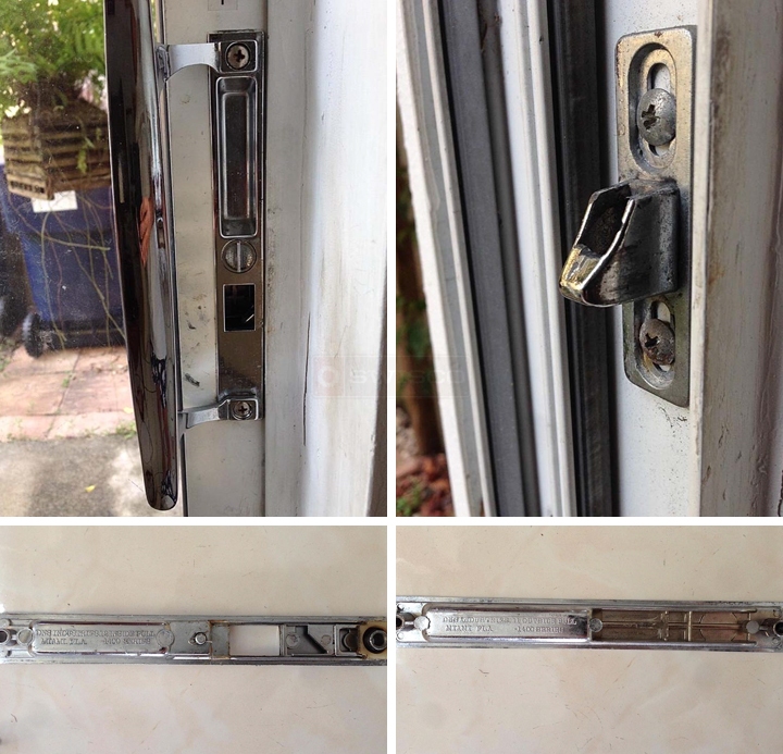 User submitted photos of patio door hardware.