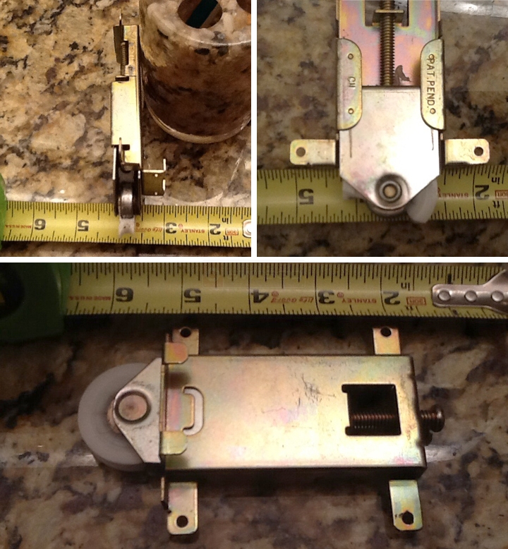 User submitted photos of a mirror closet door roller.