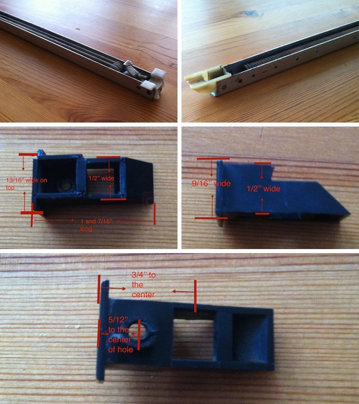 User submitted photos of a window balance & top sash guide.