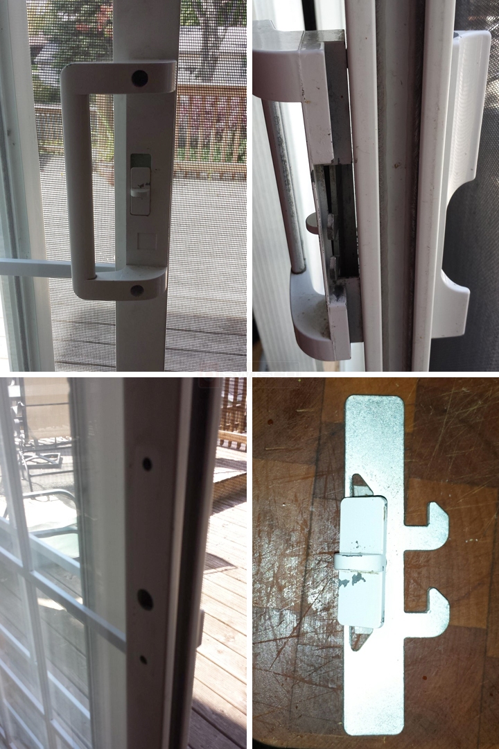 User submitted photos of patio door hardware.